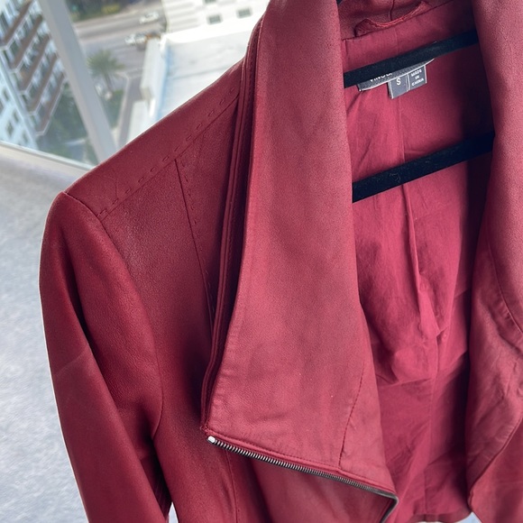 VINCE Red Leather Jacket - Picture 17 of 17